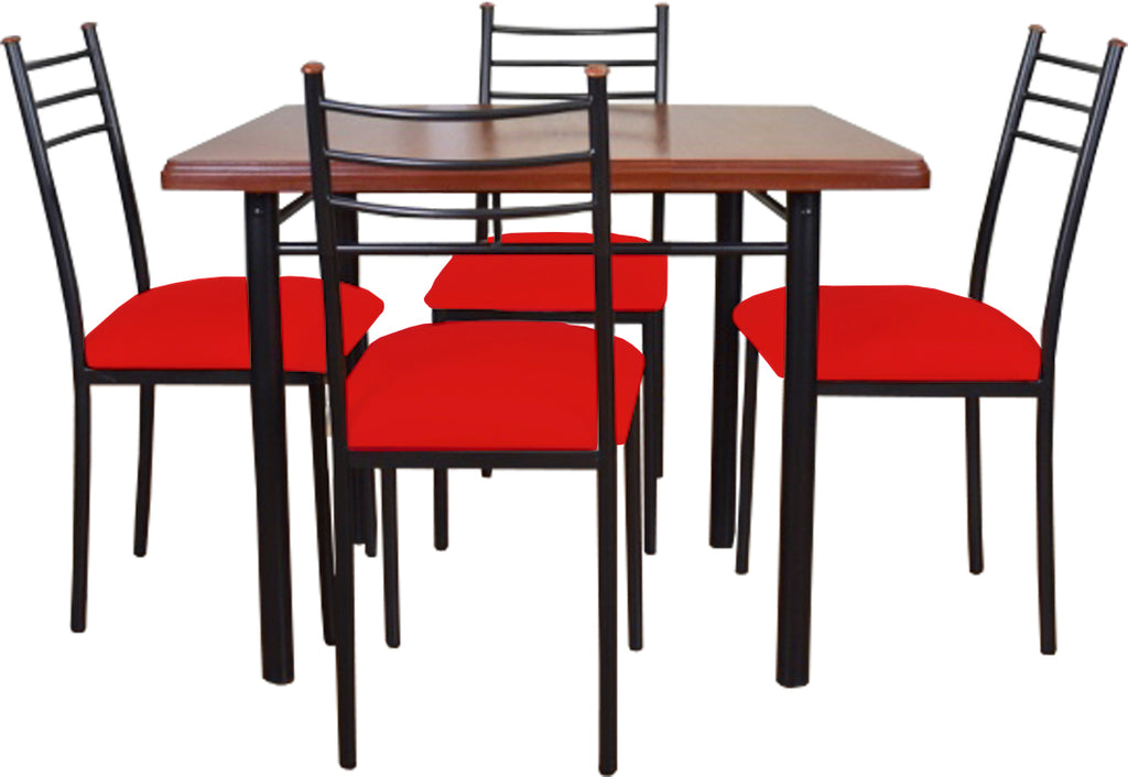 Comedor Ranco 4 Sillas Rojo
