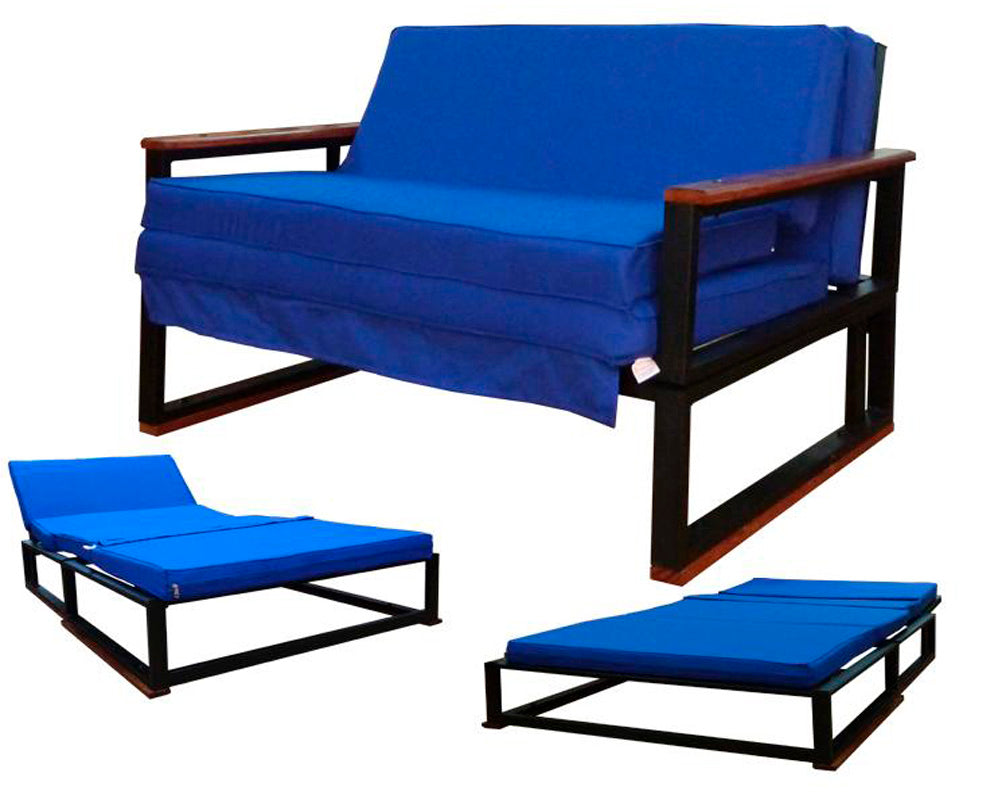Futón Cama Folk Azul